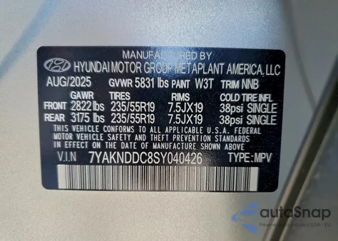 2025 Hyundai Ioniq 5 Sel from USA, damaged, VIN 7YAKNDDC8SY040426